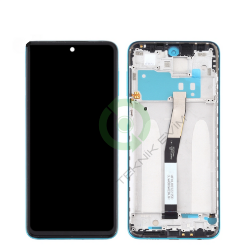 Xiaomi Redmi Note 10 Lite Çıtalı Lcd Dokunmatik Ekran Mavi