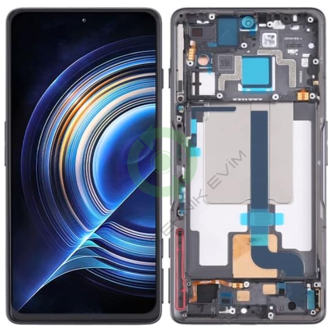 Xiaomi Redmi K50 Gaming  ORJİNAL Çıtalı Lcd Dokunmatik Ekran Siyah
