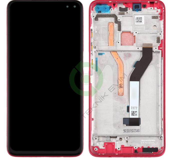 Xiaomi Redmi K30 4G Çıtalı Lcd Dokunmatik Ekran M1912G7BE, M1912G7BC Kırmızı