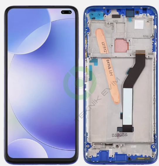 Xiaomi Redmi K30i 5G Çıtalı Lcd Dokunmatik Ekran Mavi