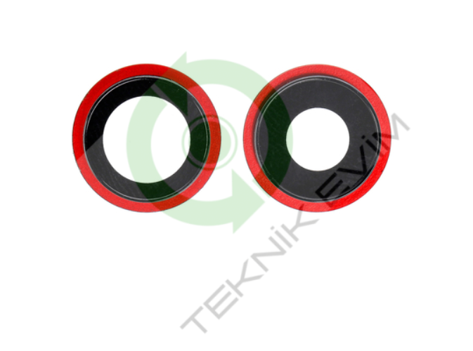 Apple | iPhone 12 Mini|Çıtalı Arka Kamera Camı Lensi|Kırmızı