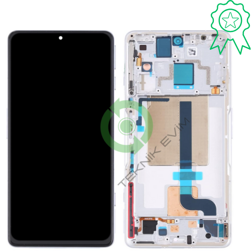 Xiaomi Redmi K50 Pro Orjinal Çıtalı Lcd Dokunmatik Ekran Beyaz