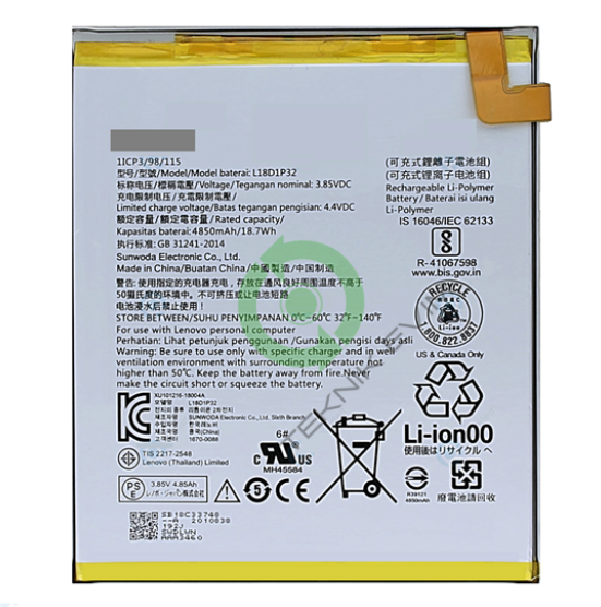 Lenovo Tab M10 HD TB-X306 / TB-X306F ZA6W0026TR Batarya Pil