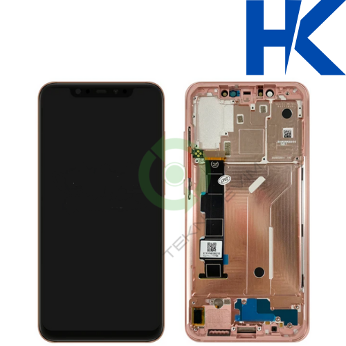 Xiaomi Mi 8 HK Orjinal Çıtalı Lcd Dokunmatik Ekran Pembe