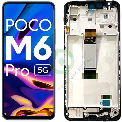 Xiaomi Poco M6 Pro 5G Çıtalı Lcd Dokunmatik Ekran Siyah