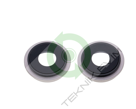 Apple İphone 13 Mini Çıtalı Arka Kamera Camı Lensi Beyaz