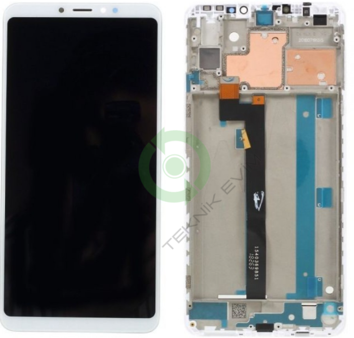 Xiaomi Mi Max 3 Çıtalı Lcd Dokunmatik Ekran Beyaz