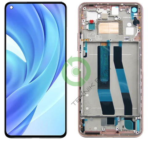 Xiaomi Mi 11 Lite 5G Çıtalı OLED Lcd Dokunmatik Ekran Pembe