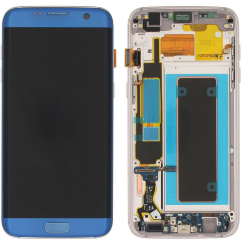 Samsung Galaxy S7 Edge SM-G935F Orjinal Çıtalı Lcd Ekran Dokunmatik Mavi