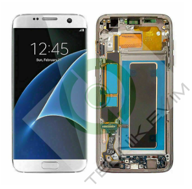 Samsung Galaxy S7 Edge SM-G935F Orjinal Çıtalı Lcd Ekran Dokunmatik Beyaz