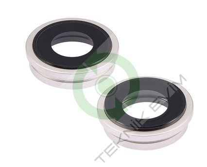 Apple İphone 14 Çıtalı Arka Kamera Camı Lensi Beyaz