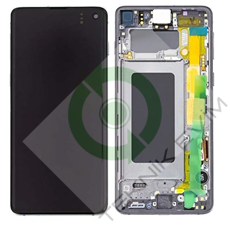 Samsung Galaxy S10 SM-G973F Çıtalı Lcd Ekran Dokunmatik Siyah