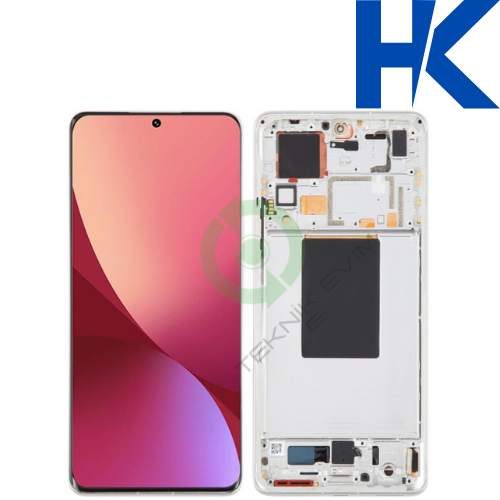 Xiaomi Mi 12 HK Orjinal Çıtalı Lcd Dokunmatik Ekran Beyaz