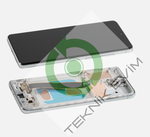 Samsung Galaxy S20 SM-G980F G981F Çıtalı Lcd Ekran Dokunmatik Beyaz