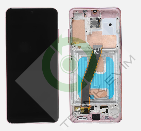 Samsung Galaxy S20 SM-G980F G981F Orjinal Çıtalı Lcd Ekran Dokunmatik Pembe