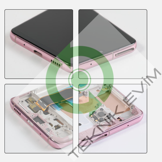 Samsung Galaxy S20 SM-G980F G981F Çıtalı Lcd Ekran Dokunmatik Pembe