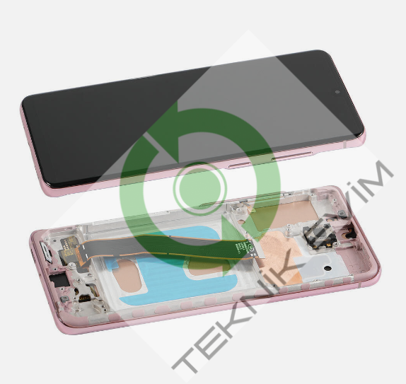 Samsung Galaxy S20 SM-G980F G981F Çıtalı Lcd Ekran Dokunmatik Pembe