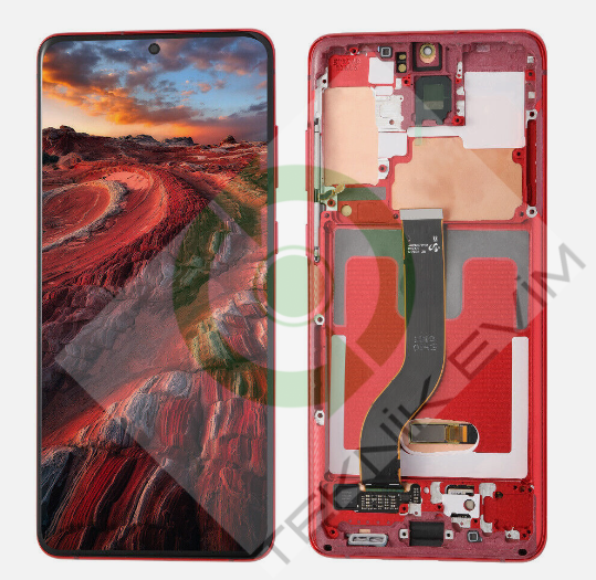 Samsung Galaxy S20 Plus SM-G985F G986F Çıtalı Lcd Ekran Dokunmatik Kırmızı