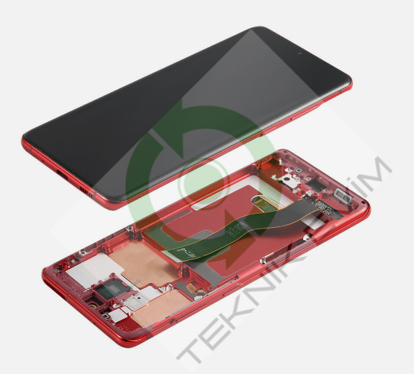 Samsung Galaxy S20 Plus SM-G985F G986F Çıtalı Lcd Ekran Dokunmatik Kırmızı