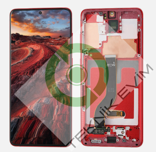 Samsung Galaxy S20 Plus SM-G985F G986F Orjinal Çıtalı Lcd Ekran Dokunmatik Kırmızı