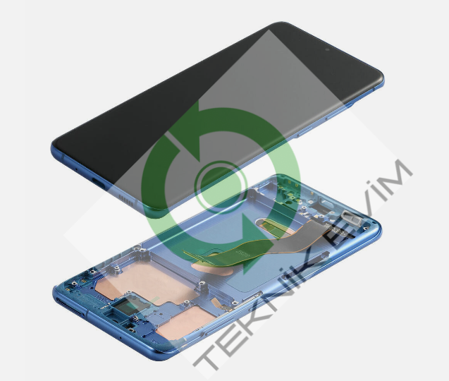Samsung Galaxy S20 Plus SM-G985F G986F Çıtalı Lcd Ekran Dokunmatik Mavi