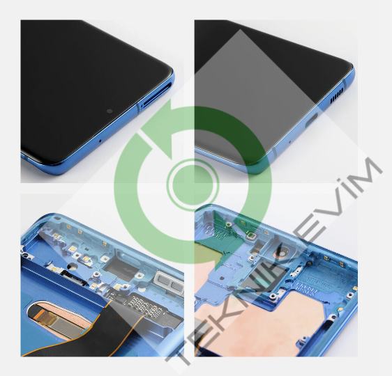 Samsung Galaxy S20 Plus SM-G985F G986F Çıtalı Lcd Ekran Dokunmatik Mavi