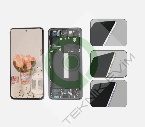 Samsung Galaxy S21 FE SM-G990E Çıtalı Lcd Ekran Dokunmatik Siyah