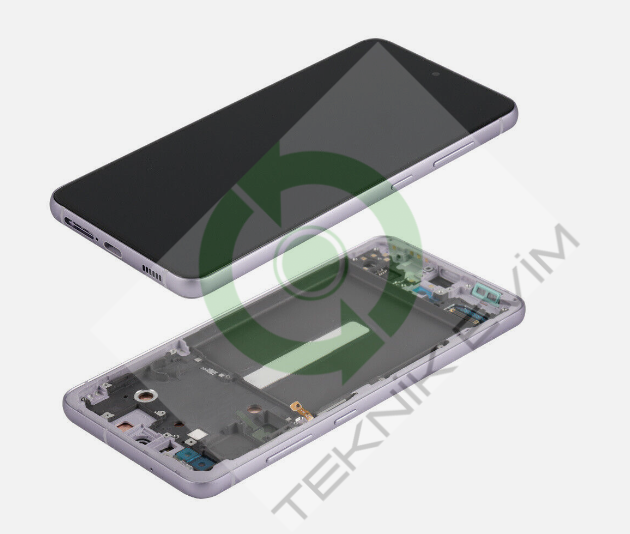 Samsung Galaxy S21 FE SM-G990E Çıtalı Lcd Ekran Dokunmatik Mor