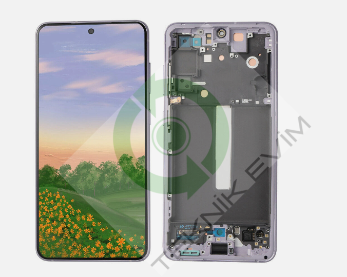 Samsung Galaxy S21 FE SM-G990E Çıtalı Lcd Ekran Dokunmatik Mor