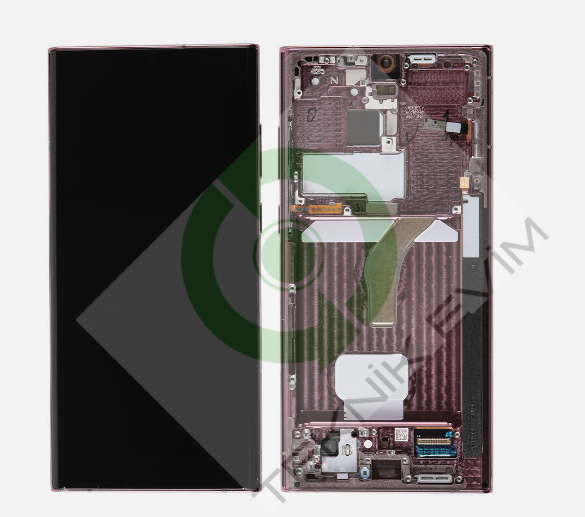 Samsung Galaxy S22 Ultra SM-S908F Orjinal Çıtalı Lcd Ekran Dokunmatik Pembe