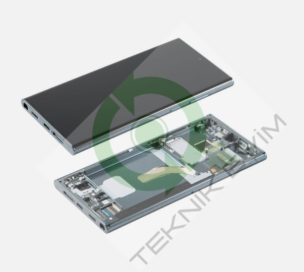 Samsung Galaxy S22 Ultra SM-S908F Orjinal Çıtalı Lcd Ekran Dokunmatik Yeşil