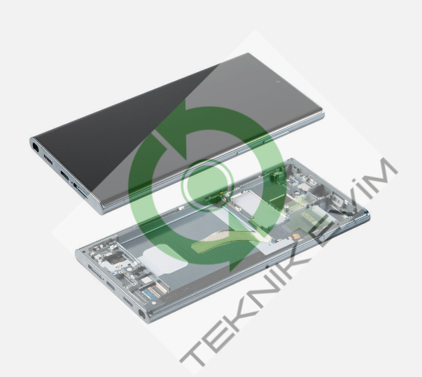 Samsung Galaxy S22 Ultra SM-S908F Çıtalı Lcd Ekran Dokunmatik Yeşil