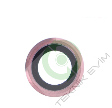 Apple İphone 6S Çıtalı Arka Kamera Camı Lensi Rose Gold