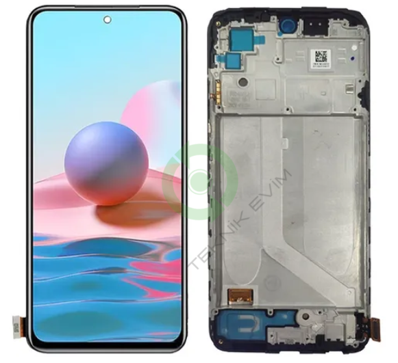 Xiaomi Redmi Note 10S Çıtalı OLED Lcd Dokunmatik Ekran Siyah