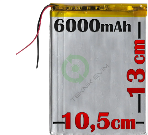 6000mAh 3.7v Batarya Pil