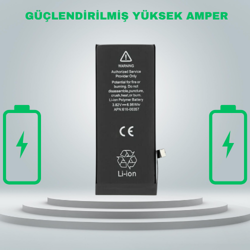Iphone 8 Güçlendirilmiş Yüksek Amper Batarya  Pil