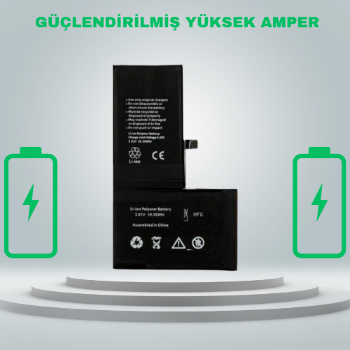 Iphone X Güçlendirilmiş Yüksek Amper Batarya Pil