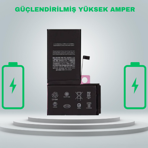 Iphone XS Max Güçlendirilmiş Yüksek Amper Batarya  Pil