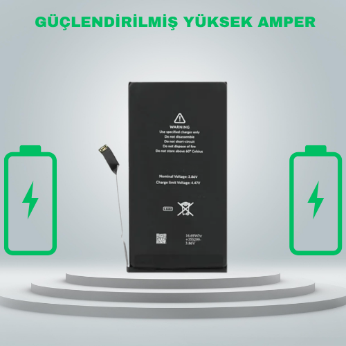 Iphone 14 Plus Güçlendirilmiş Yüksek Amper Batarya Pil