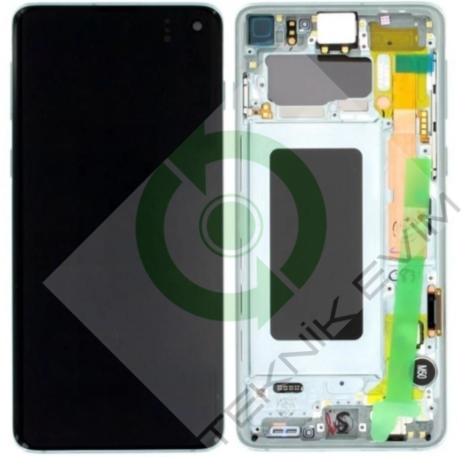 Samsung Galaxy S10 SM-G973F Çıtalı Lcd Ekran Dokunmatik Beyaz