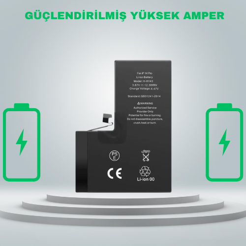 Iphone 14 Pro Güçlendirilmiş Yüksek Amper Batarya Pil