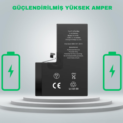 Iphone 14 Pro Max Güçlendirilmiş Yüksek Amper Batarya Pil