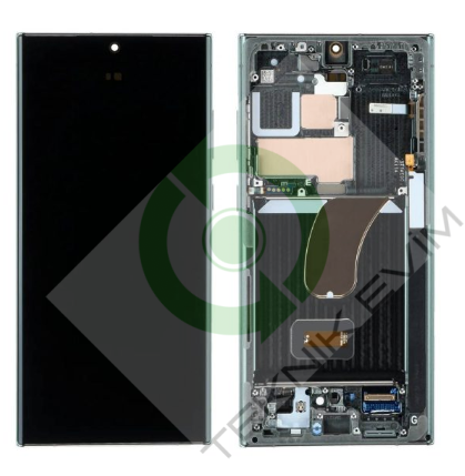 Samsung Galaxy S23 Ultra SM-G918F Orjinal Çıtalı Lcd Ekran Dokunmatik Yeşil