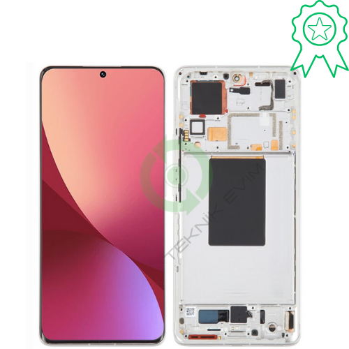 Xiaomi Mi 12S Pro Çıtalı Orjinal Lcd Dokunmatik Ekran Beyaz