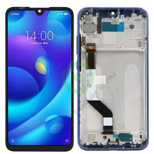 Xiaomi Redmi Note 7 Çıtalı Lcd Dokunmatik Ekran M1901F7G Mavi